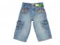 Preview: ¾ Jeanshose Gr. 110/116 hellblau mit Blumenstickerei