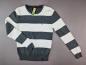 Preview: Strickpullover Gr. 158/164 O.N. Blockstreifen grau/weiß