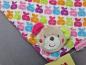 Preview: kleines kuschliges Tuch pink mit Teddybär Klettverschluß