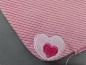 Preview: kuschliges Halstuch geringelt rosa/pink mit Herz und Klett