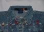 Preview: Jeansjacke Gr. 116 blue seven blau mit Blumenstickerei