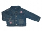 Preview: Jeansjacke Gr. 80 blau mit Blumenstickerei