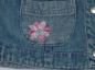 Preview: Jeansjacke Gr. 80 blau mit Blumenstickerei