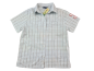 Preview: Hemd Gr. 128 H&M hellblau/braun Karomuster kurzarm