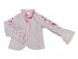 Preview: witzige Stoffjacke Gr. 98 Cakewalk grau/rosa mit Rüschen