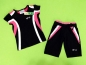 Preview: Sportanzug Gr. 92/98 Rodec schwarz/pink kurzarm