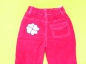 Preview: Cordhose Gr. 68 pink mit Flanellblume auf der Rückseite