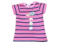 Preview: Ringelshirt Gr. 80/86 Bob der Bär pink/blau mit Aufdruck