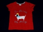 Preview: Stretchshirt Gr. 80 H&M rot mit weißen Punkten und Hund