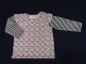 Preview: Langarmshirt Gr. 80 Topomini braun rosa mit Blümchen und geringelten Armen