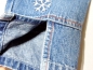 Preview: fetzige Jeans Gr. 74 blau mit Schneeflocken