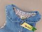 Preview: Jeanskleidchen Gr. 80 blau mit Kragen und Blumenstickerei