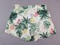 Preview: Stoffshorts Gr. 98/104 H&M grün Blumen mit Gummibund