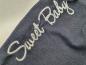 Preview: Sweatjeans Gr. 68 dunkelblau gerafft mit Gummibund Glitzerschrift