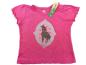 Preview: T-Shirt Gr. 74/80 pink Glitzerpferd, Wellensaum