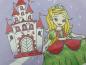 Preview: T-Shirt Gr. 98/104 flieder mit Schloss und Glitzerprinzessin