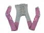 Preview: Strumpfhose Gr. 134/140 grau mit pinken Streifen