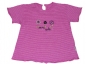 Preview: Ringel T-Shirt Gr. 92/98 pink/rosa mit Blumenstickerei