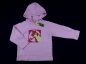 Preview: Kaputzensweatshirt Gr. 98/104 Bio Purpur rosa mit Pferd