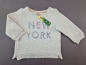 Preview: wattiertes Langarmshirt Gr. 74 H&M weiß/altrosa New York