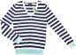 Preview: Feinstrickpullover Gr. 36/38 Tommy Hilfiger blau/weiß mit V-Ausschnitt