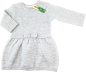 Preview: wattiertes Kleidchen Gr. 74/80 grau langarm Schleifchen