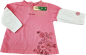 Preview: Langarmshirt gr. 74/80 rosa/weiß 2 Lagenlook Pailletten Blumen