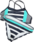 Preview: Bikini Gr. 146/152 KangaROOS schwarz/grau/grün Blockstreifen