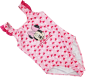 Preview: Badeanzug Gr. 134/140 Minni Mouse rosa mit pinken Herzen und Rüschen