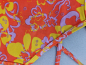 Preview: Badeanzug Gr. 128/134 orange mit gelben/flieder Blumen