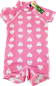 Preview: Badeanzug/Strandanzug Gr. 80/86 rosa mit weißen Herzen