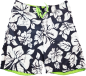 Preview: Badeshorts Gr. 158/164 H&M schwarz/weiß – neongrün  Blätter