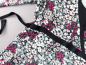 Preview: Stretchshirt Gr. 42 C&A schwarz mit rosa/pinken Blumen langarm Bindeband