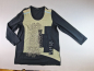 Preview: schickes Stretchshirt Gr. 48 Via Appia langarm schwarz/oliv raffiniert