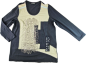 Preview: schickes Stretchshirt Gr. 48 Via Appia langarm schwarz/oliv raffiniert