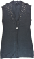 Preview: lange Stretchweste Gr. 38/40 Taifun ohne Arm tiefschwarz mit Nieten