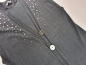 Preview: lange Stretchweste Gr. 38/40 Taifun ohne Arm tiefschwarz mit Nieten