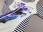 Preview: ¾ Arm Shirt Gr. 36 soccx weiß/dunkelblau/lila gestreift