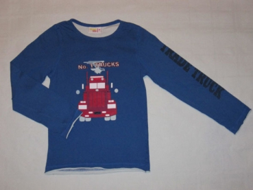 Langarmshirt Gr. 110 Woolworth blau mit Truck