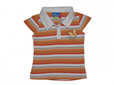 Poloringelshirt Gr. 68/74 Topolino orange/weiß mit Schmetterling und Flügelärmeln