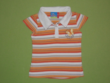 Poloringelshirt Gr. 68/74 Topolino orange/weiß mit Schmetterling und Flügelärmeln