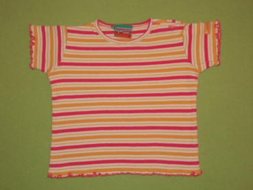 Ringeshirt Gr. 68 Takko rot/orange Wellensaum