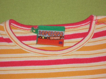 Ringeshirt Gr. 68 Takko rot/orange Wellensaum