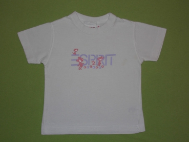 T-Shirt Gr. 80/86 Esprit weiß mit lila Mäusschen