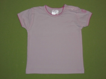 T-Shirt Gr. 68/74 rosa mit pinker Häkelkante