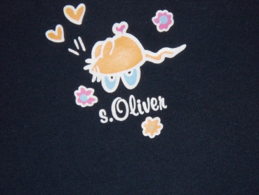 T-Shirt Gr. 86 s.Oliver dunkeblau mit orangem Mäusschen