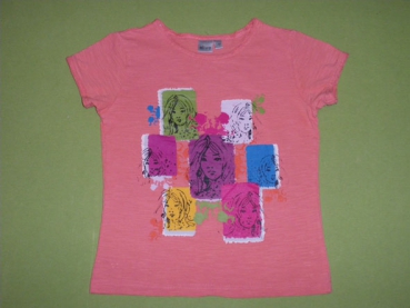 T-Shirt Gr. 116 Aldi orange mit bunten Gesichern