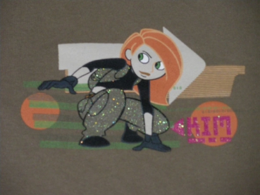 T-Shirt Gr. 98 od. 110/116 Kim Possible oliv mit Glitzerkim