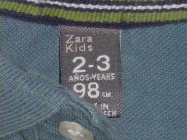 Poloshirt Gr. 86 Zara grau/blau langarm