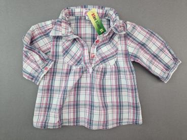 Langarmbluse Gr. 56/62 l`enfant weiß/pink/grau kariert